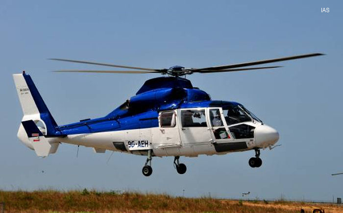 Helicopter Aerospatiale SA365N Dauphin 2 Serial 6065 Register 9G-AEH F-GJDV I-SINV F-WXFN used by International Aircraft Services (IAS) ,Heli-Union ,Aerospatiale. Aircraft history and location