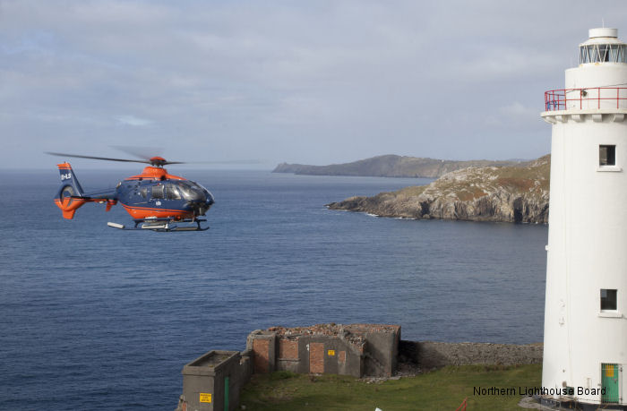 PDG Helicopters (subsidiary Irish Helicopters) EC135 Helicopter carrying out mobilisation of materials at Ardnakinna Lighthouse (County Cork) in preparation for planned lighthouse maintenance. Ardnakinna Lighthouse is owned and operated by the Commissioners of Irish Lights.