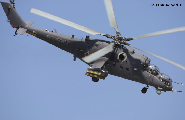 Russian Helicopters displays military helicopters at Singapore Airshow 2014