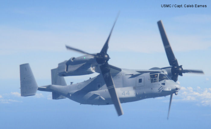 Ospreys refuel in mid-air en route to Singapore