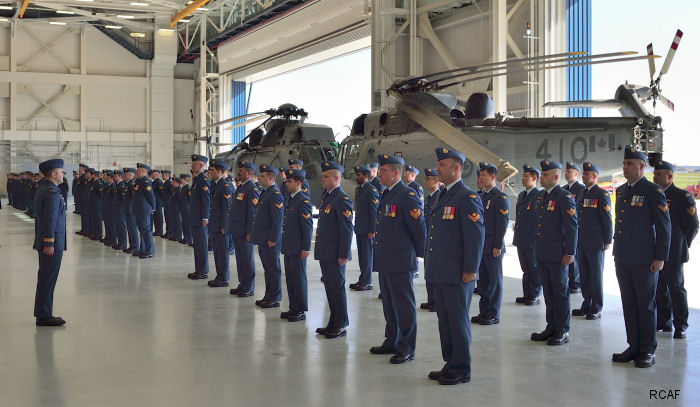 Royal Canadian Air Force 443 Maritime Helicopter Squadron currently flying the CH-124 Sea King received new hangar able to accommodate the new CH-148 Cyclone