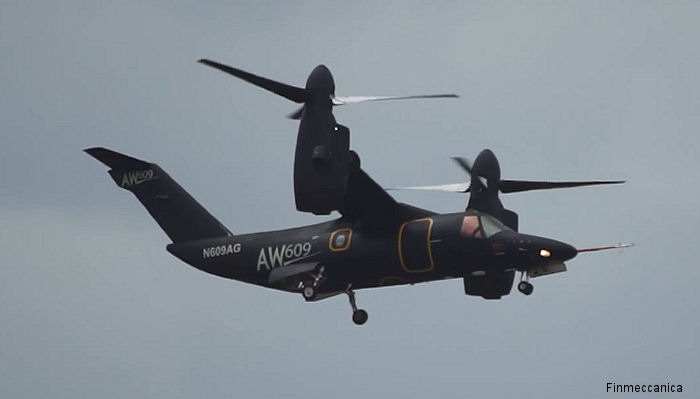 Finmeccanica will show the AW609 tilt-rotor during the 55th anniversary of the Italian aerobatic team, the Frecce Tricolori, at 
military airport in Rivolto near Udine, September 5-6