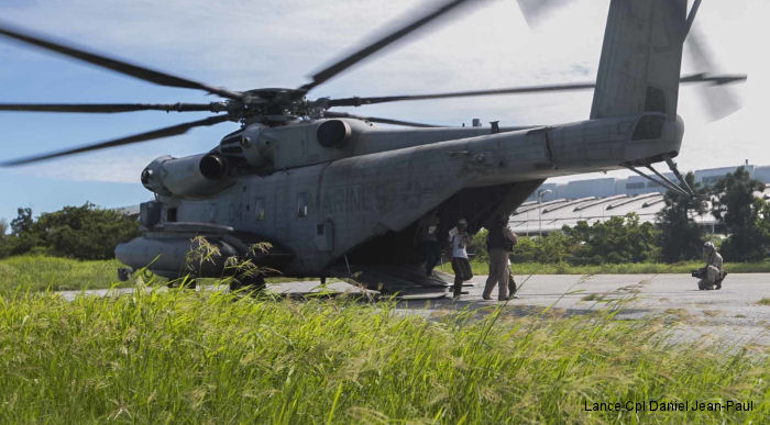 U.S. Marines with Marine Heavy Helicopter Squadron HMH-462 worked alongside the Japan Self Defense Force (JSDF) in the Churashima Rescue Exercise training for disaster relief aboard Camp Naha, Okinawa, Japan