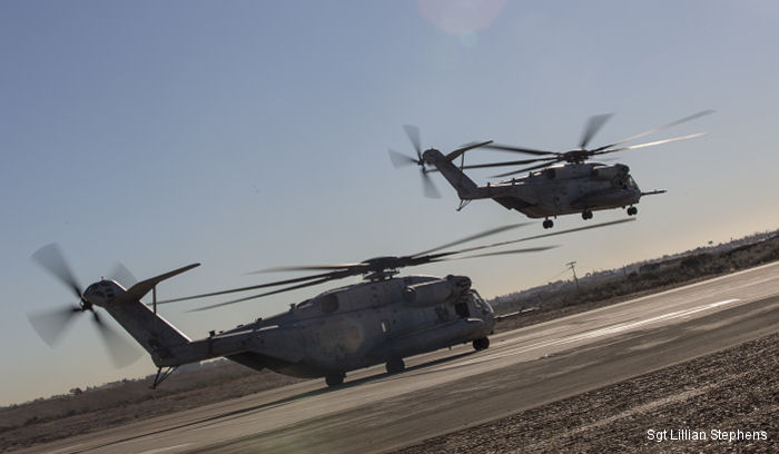 US Marines with Marine Heavy Helicopter Squadron HMH-361 “Flying Tigers” conducted section Confined Area Landings (section CALs)  and Field Carrier Landing Practice (FCLPs) drills