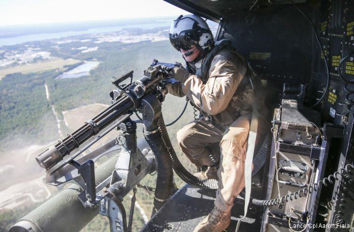 Marines with Marine Light Attack Helicopter Squadron HMLA-167 conducted urban close air support training with UH-1Y Venom at Camp Lejeune, North Carolina