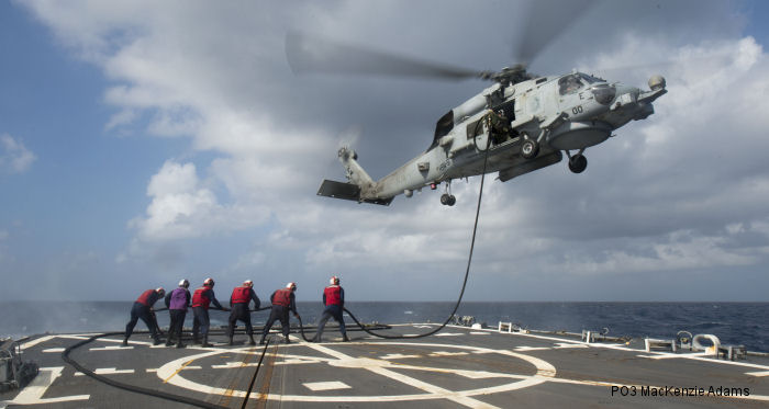 The US Navy award honors the cruiser or destroyer and embarked detachment with the most outstanding aviation safety record for 2014 and goes to USS Mustin (DDG 89) and HSM-51 squadron