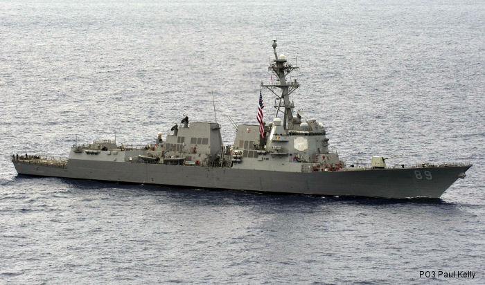 Arleigh Burke class guided missile destroyer USS Mustin (DDG 89) 