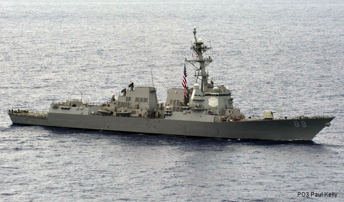 Arleigh Burke class guided missile destroyer USS Mustin (DDG 89)