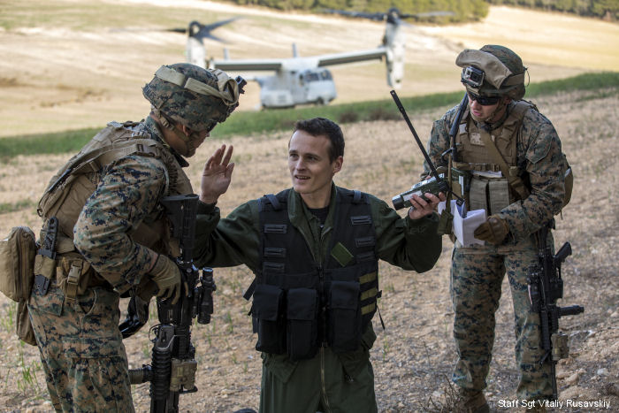 A simulated downed French pilot rescued in the Tactical Recovery of Aircraft and Personnel (TRAP) exercise
