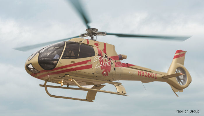 Airbus Helicopters EC130T2 <a href=/database/cn/40882/>N836GC</a> Golden Helicopter to conmemorate Papillon Group 50th Anniversary
