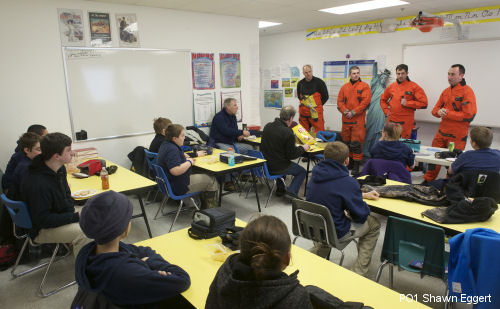 Learning to fly: Air Station Kodiak flight crew descends on Palmer, Alaska, school
