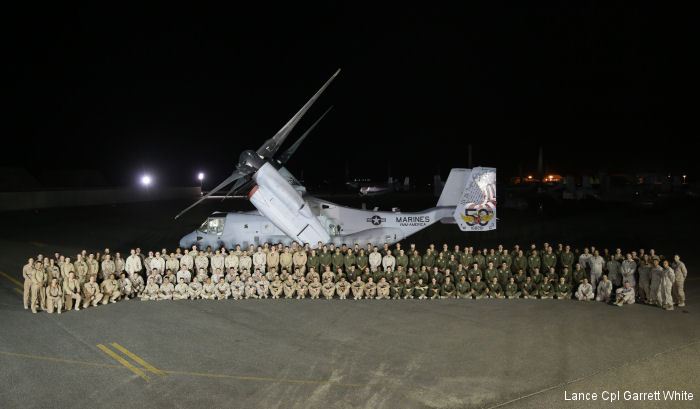 For 46 years HMM-165, White Knights, flew the CH-46 Sea Knight. In 2011 they transitioned to the MV-22 Osprey and redesignated VMM-165.  Whatever it takes  is celebraring their 50 anniversary