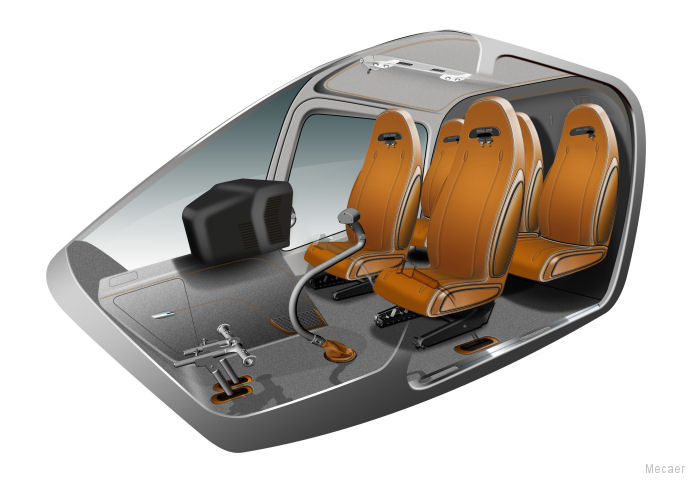 Mecaer Aviation Group (MAG) announced MAGnificent interior for the Bell 505 Jet Ranger X during NBAA 2016 in Orlando, FL