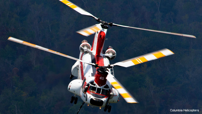 Columbia Helicopters successfully deployed for the first time a CH-47D Chinook to a wildland fire from a US Forest Service (USFS) tanker base in Ely, Minnesota