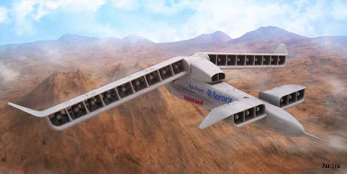 Aurora’s LightningStrike design for DARPA’s Vertical Takeoff and Landing
Experimental Plane (VTOL X-Plane) program