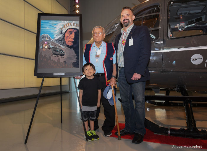 Robert Eagle Elk with Grandson Loki and Artist David Smith
