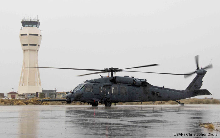 The FN Herstal M3M, designated the GAU-21, .50-caliber machine gun being tested on US Air Force HH-60G Pave Hawk helicopter by 412th Test Wing, 418th Flight Test Squadron at Edwards AFB