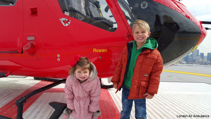 London Air Ambulance MD902 Explorer helicopter registered G-EHMS was named ‘Rowan’ after a competition that formed part of their ‘Your London, Your Helicopter’ fundraising campaign