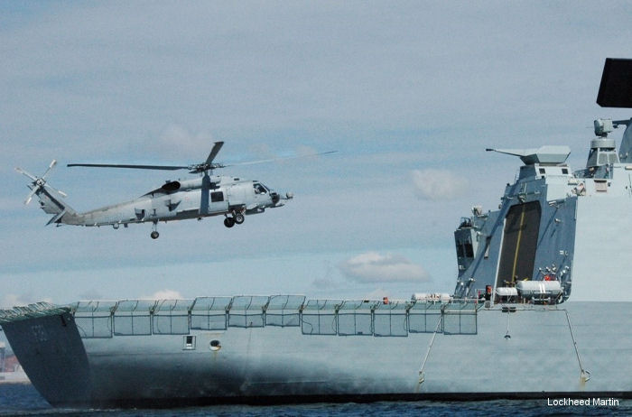Danish New MH-60R Seahawk Landed on Frigate