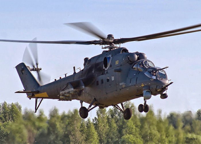 Duplicate colour slide Mi-35P Hind '11' of Russian Air Force 