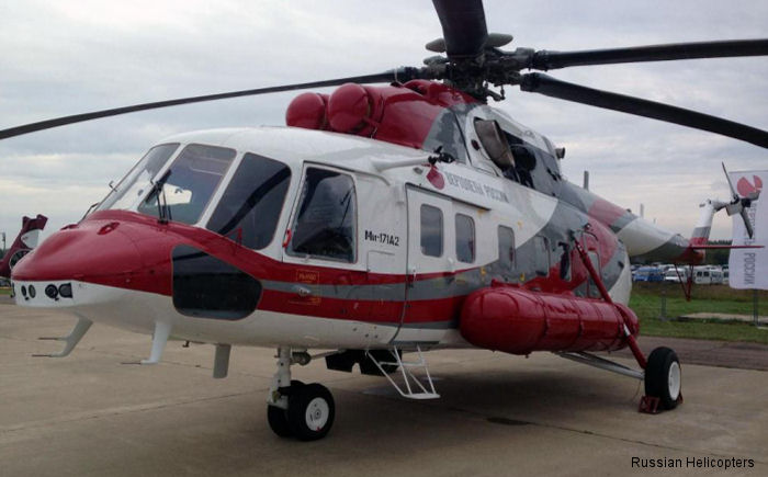 Russian Helicopters  showing its Mi-171A2 helicopter at the Singapore Airshow, Changi Exhibition Centre,  February 16-21