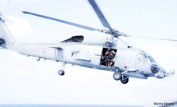 First landing of a SH-60 Seahawk on Italian FREMM class frigate