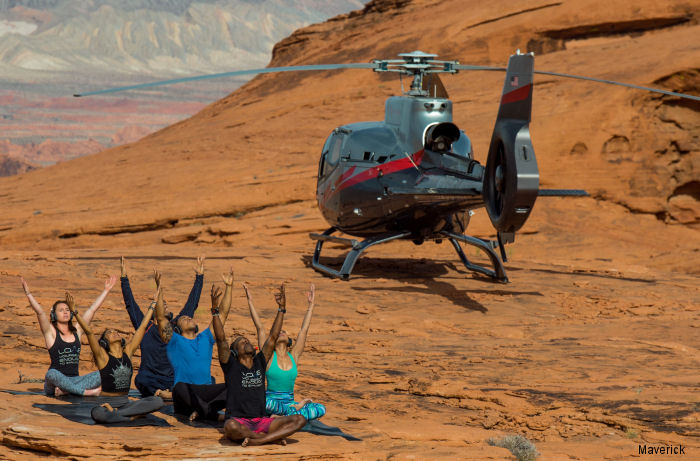 Maverick Helicopters partnered Silent Savasana in HeliYoga, a luxury helicopter flight to Valley of Fire State Park and a 75-minute yoga session