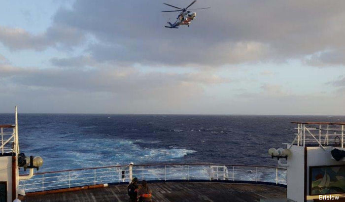 Bristow AW139 MedEvacs Patient from Cruise Ship