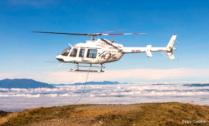 The 407HP, powered by a Honeywell’s HTS900 engine, at high altitude testing above 10,000 feet, is lifting more than a standard Bell 212 and close to double the standard Bell 407 helicopter