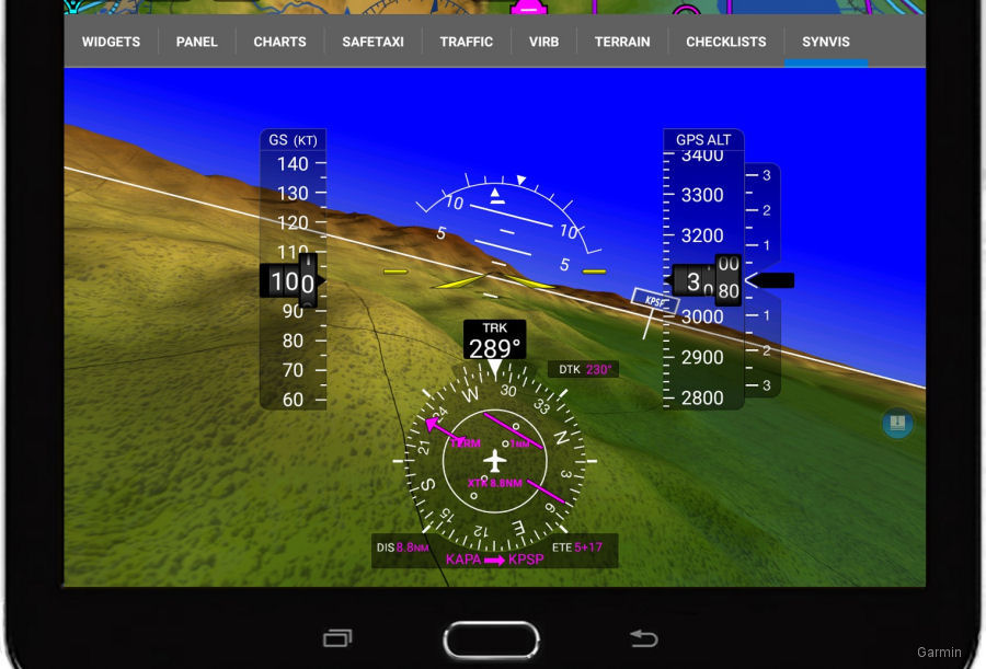 Garmin Pilot Synthetic Vision for Android