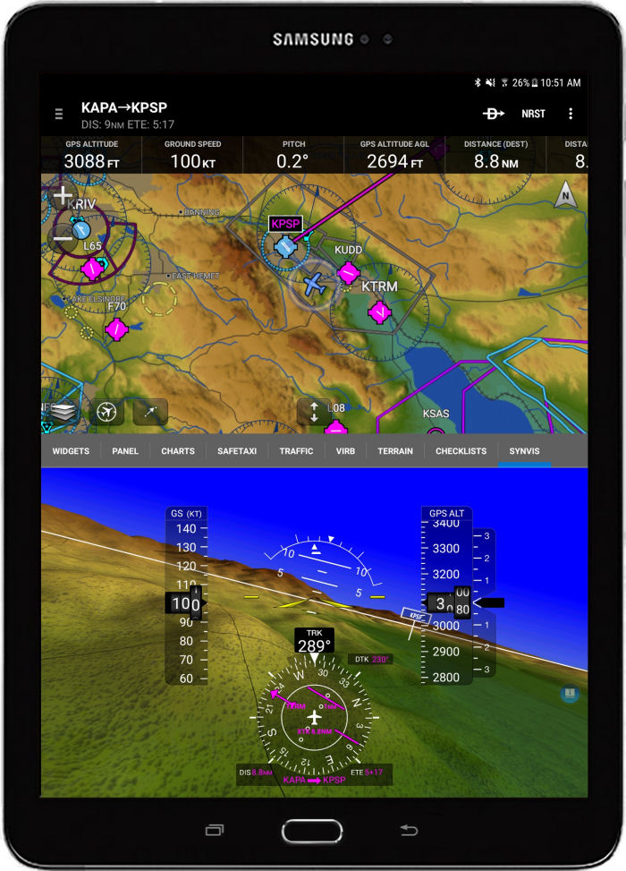 Garmin Pilot Synthetic Vision for Android