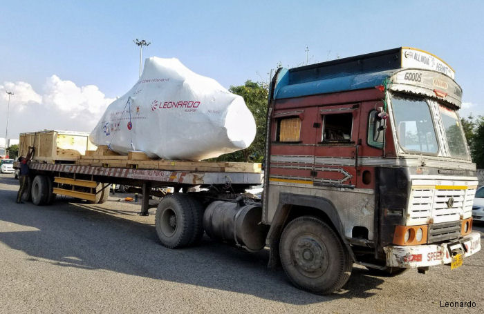 Helicopter in trailer