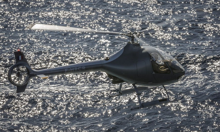 The VSR700 drone, based on Guimbal Cabri G2 single-engine, diesel-powered helicopter, being offered by Airbus for the new French Navy medium-sized frigates