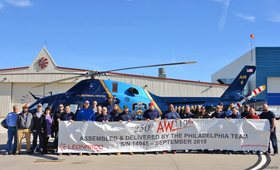 Philadelphia Plant Delivers the 250th AW119Kx