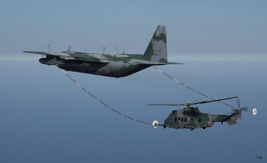 Caracal Helicopter Aerial Refueling in Brazil