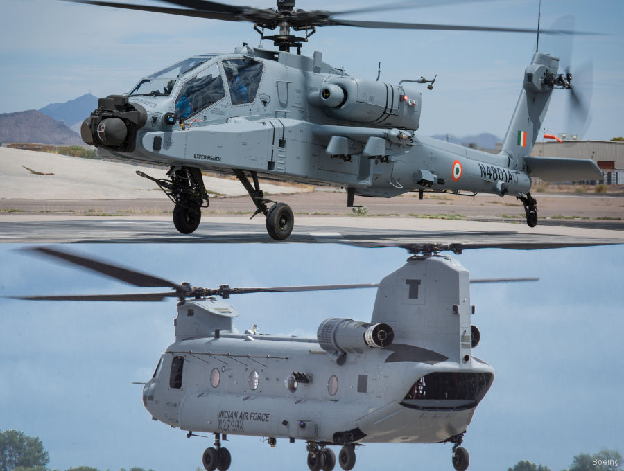 India Apache and Chinook First Flight