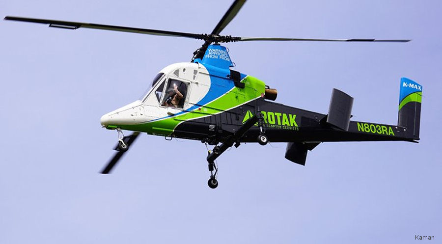 Detailed history and photos of helicopter Kaman K-MAX Serial A94-0045 Register N107MW N803RA used by State of Utah ,ROTAK ,Kaman Track service timeline and current status.
