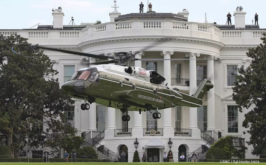 helicopter news November 2018 Marine One VH-92 First Time at the White House