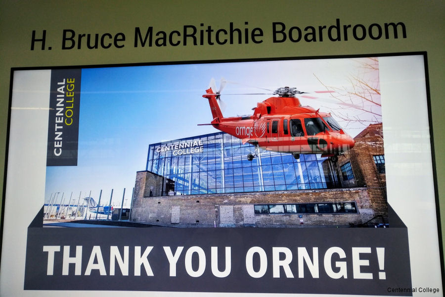 Ornge S-76 Donated to the Centennial College