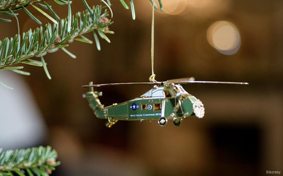 White House Christmas Ornament Helicopter