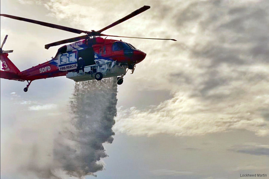 Helicopter Sikorsky S-70i Black Hawk Serial 70-4025 Register N283SD N744SX SP-YVL used by SDFD (San Diego Fire-Rescue Department) ,United Rotorcraft ,Sikorsky Helicopters ,PZL Mielec. Built 2017. Aircraft history and location