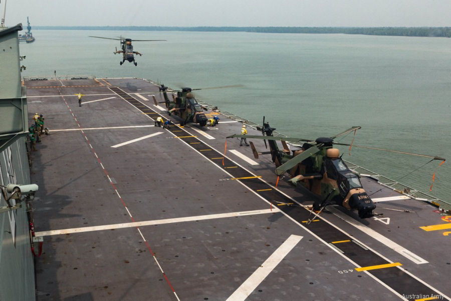 Australian Army Tigers Aboard Canberra for IPE 19