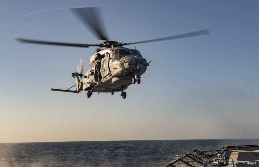 French NH90 on USS Donald Cook for FANAL 2019