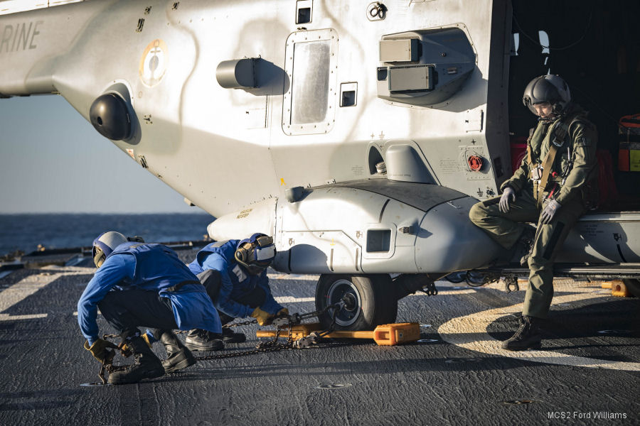 French NH90 on USS Donald Cook for FANAL 2019