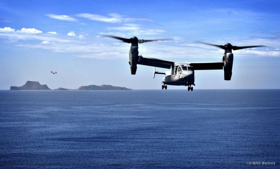 Marines VMM-268 Ospreys in Trans-Pacific Flight