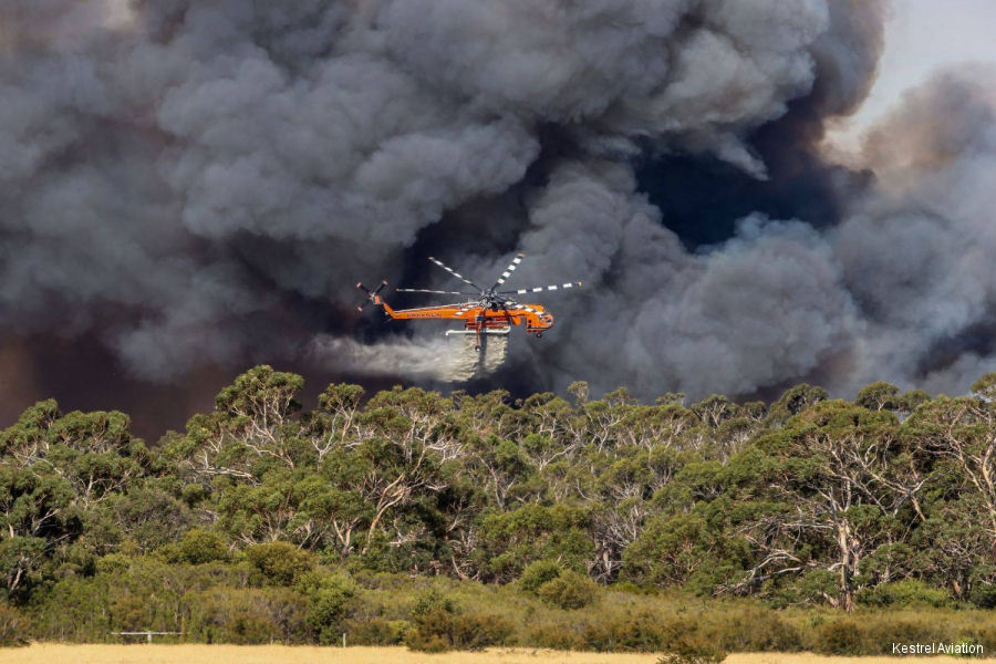 Six Erickson S-64 Fighting Australia Bushfires