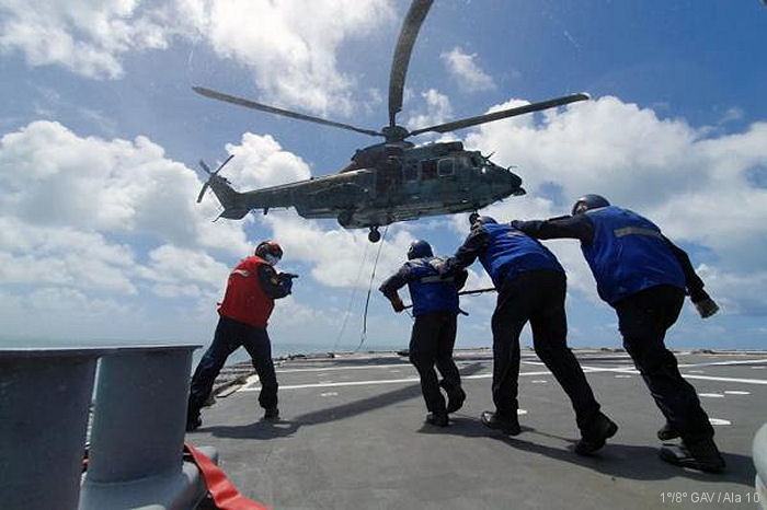 Brazilian Air Force Caracal in Deck Training