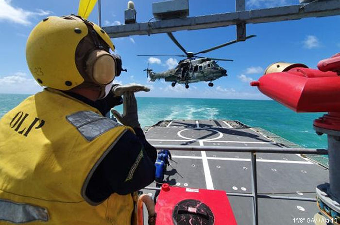 Brazilian Air Force Caracal in Deck Training