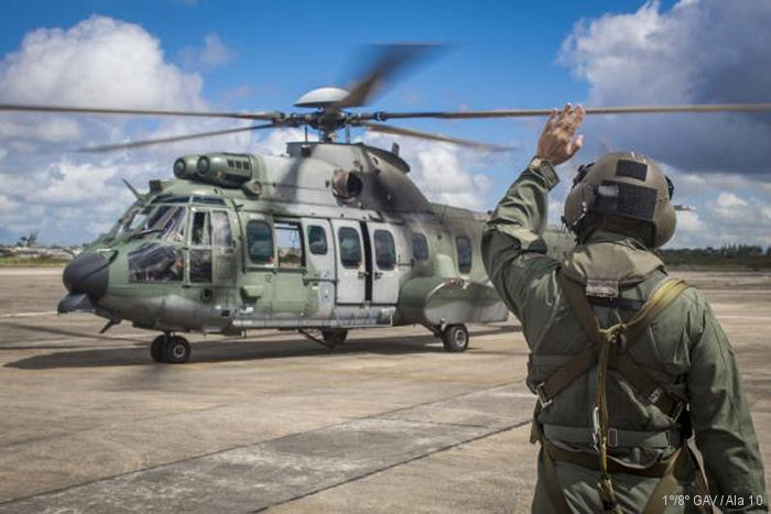 Brazilian Air Force Caracal in Deck Training