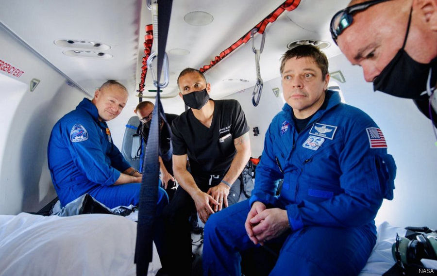 H225 Transports NASA Astronauts after Splashdown